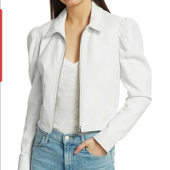 NWT LaMarque luxury white leather jacket size medium - Picture 7 of 17